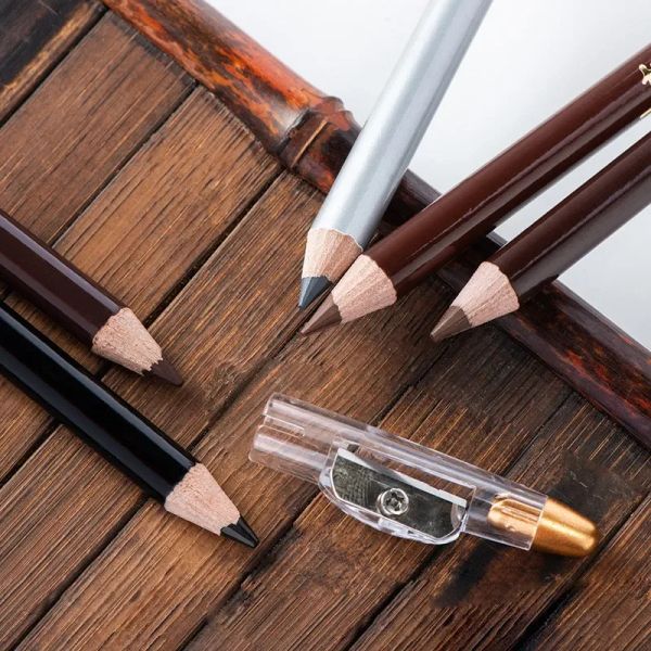 Улучшители бровей карандаш водонепроницаемые глаза для глаз для глаз ручка коричневая/черная с затоплкой макияж косметический инструмент