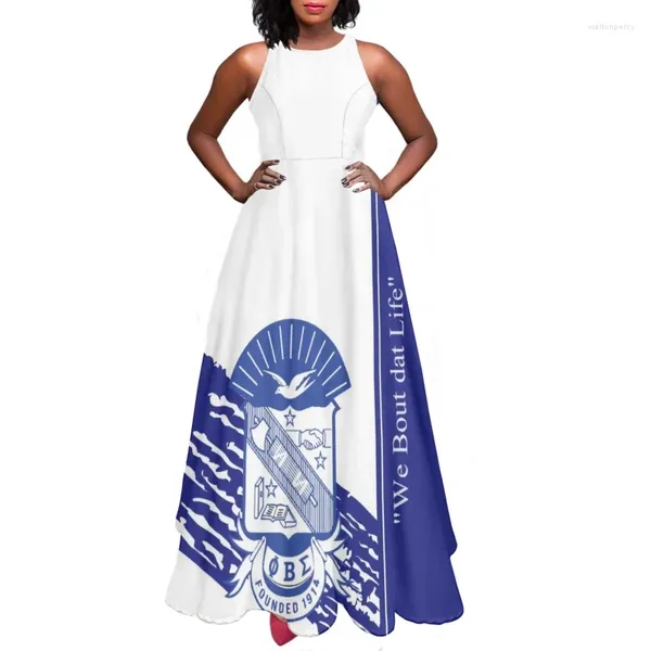 Lässige Kleider Phi Beta Sigma Design Frauen Sundress Kleidung Urlaub Flare Langes Kleid Streetwear Elegant ärmellose Vintage Para Mujer