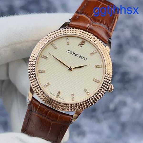 Popular AP Wrist Watch Classic Series 15163Or escala 18K Rose Gold Manual Mechanical Business Male Watch 38mm