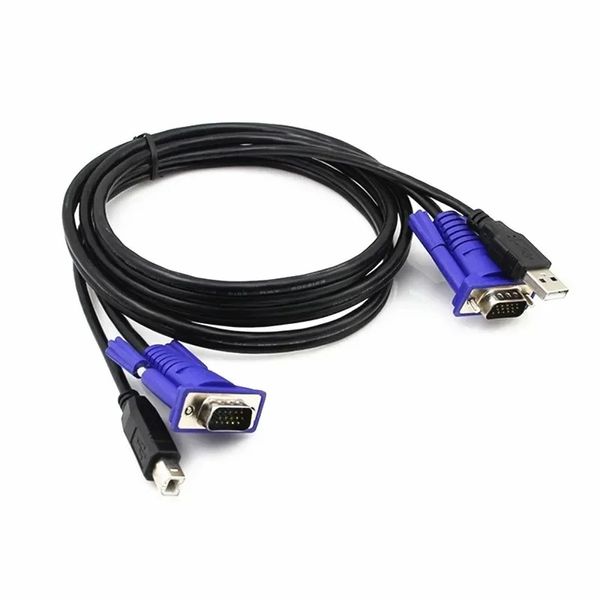 1,5 м USB 2.0 Тип A до B KVM VGA Switch Cable 4pin + Стандартный VGA SVGA 15PIN PC Адаптер конвертер принтера PRINTER PRINTER