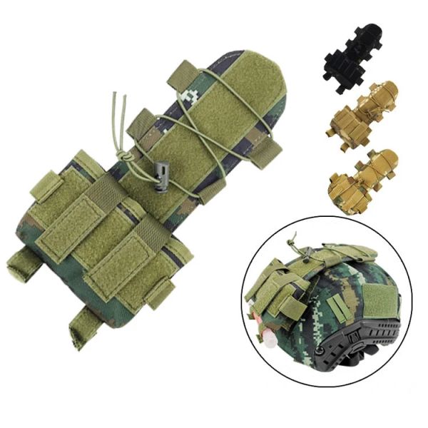 Pacote bolsa tática 2 estojo de bateria para capacete airsoft caçar camufla