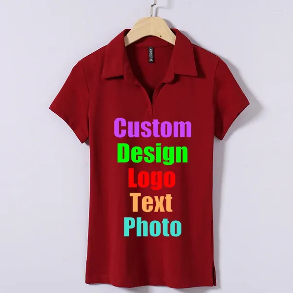 Frauen T -Shirts Mode Slim Solid Color Lapel Temperament Fan Koreanische Version Sommerjacke Custom Logo