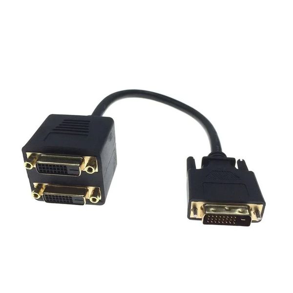 1x2 DVI-Splitteradapterkabel 1-DVI männlich an DVI24+1 Frau 24K Goldanschluss für HD1080p HDTV-Projektor PC Laptop