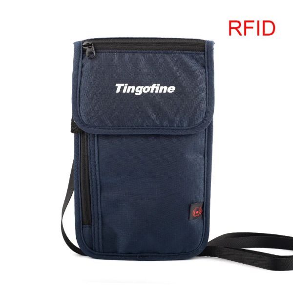 Carteiras Nylon Antitheft Travel Passport Neck Bag RFID Block Phone Pouch Bolsa para homens e mulheres Mini Crossbody Bag