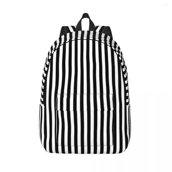 Zaino con zaino verticale in bianco e nero con zaino per trekking stampare borse da liceo