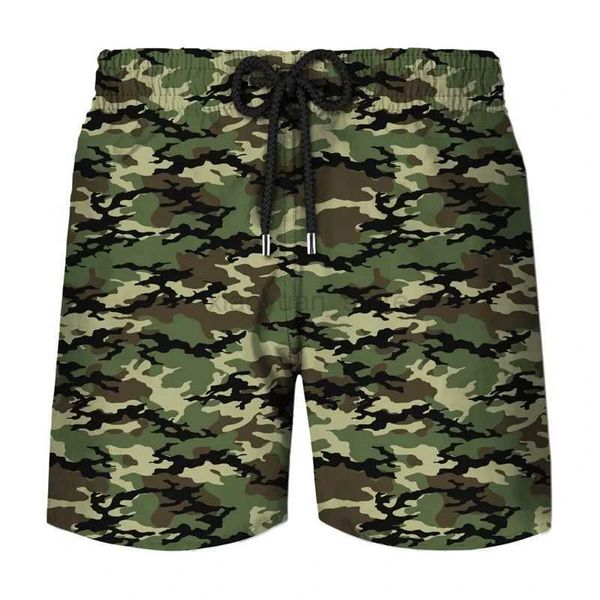 Shorts masculinos Camuflagem militar clássica 3D calças curtas de moda Runks Runks Exército Camo Men Shorts Casual Casual Veterano Shorts 240419 240419