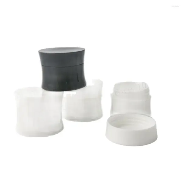 Garrafas de armazenamento 30pcs 15g White/preto Jarros de plástico de plástico vazios Creme de rosto de rosto Creme de recipiente cosmético Recarregável pacote de pacote