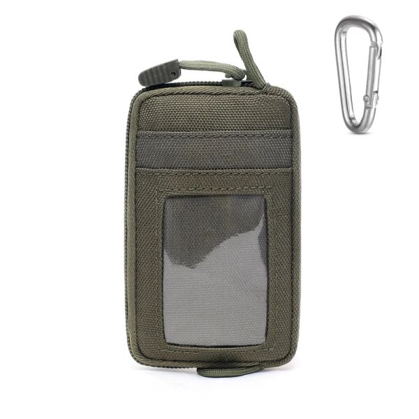 Bolsas de acampamento impermeável EDC Bolsa Tactical Chave Alterar bolsa da carteira Kit de moeda de moedas com slots de cartas pacote zíperes de cintura bolsa