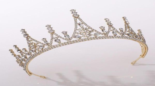 Goldsilver Color Baroque Style Shining Crystal Tiara and Crowns de Noiva Royal Princess Diadema Accessori per capelli da sposa da sposa18531994