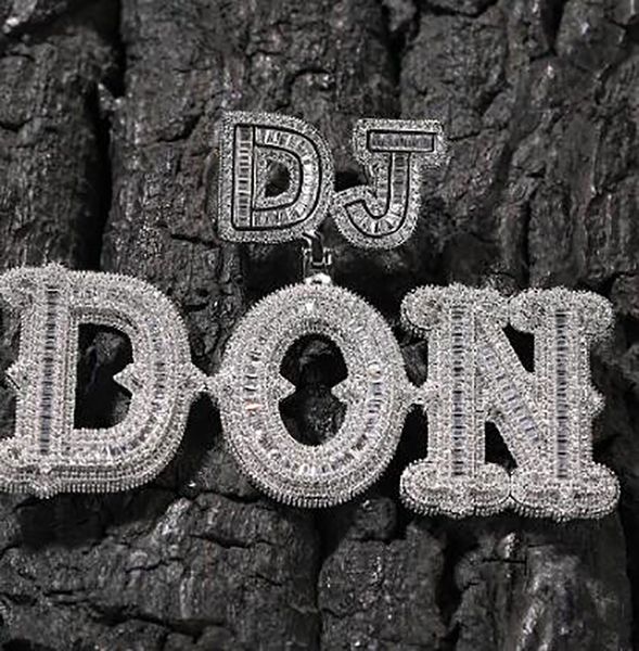 Nome personalizzato hip hop collana a ciondolo a doppio strato con lettere iniziale con catena di corda colore argento bling zirconia uomini gioielli a sospensione