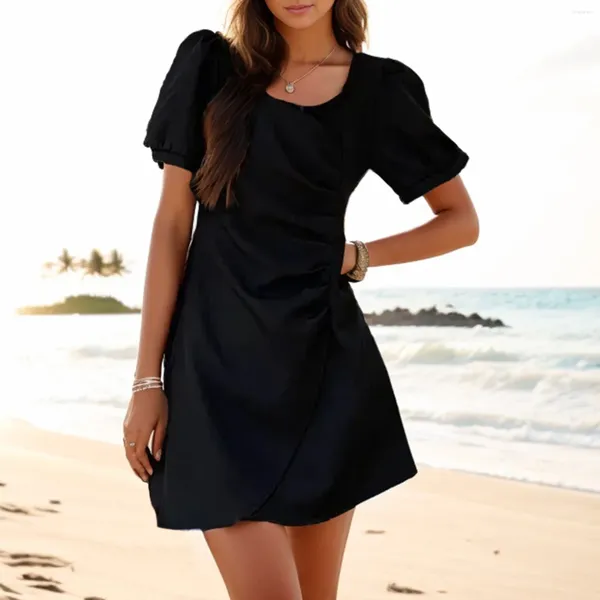 Vestidos casuais Praia de venda para mulheres finas recebendo cintura curta vestido de verão vestido de verão vestidos mujer