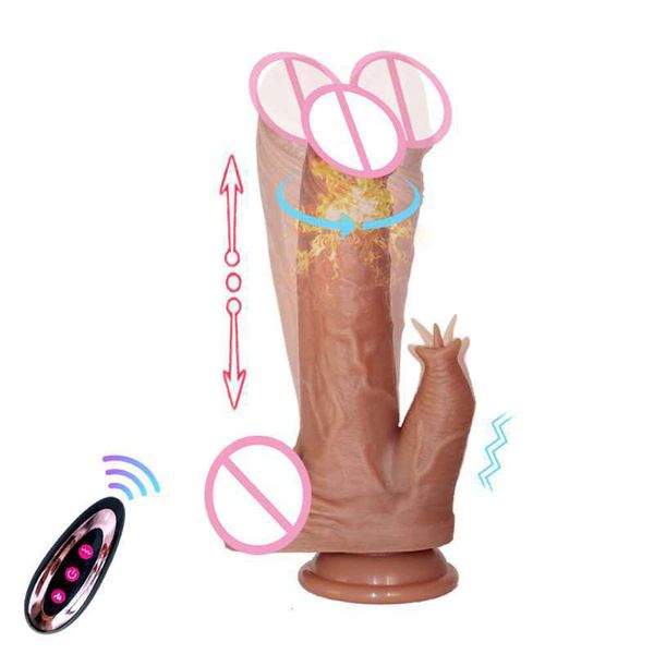 Дистанционное вибратор дилдо -вибратор Реалистичный пенис, толкающий вращение, мастурбатор пара Большой Дик для мужчин гей -женщины взрослые сексуальные игрушки