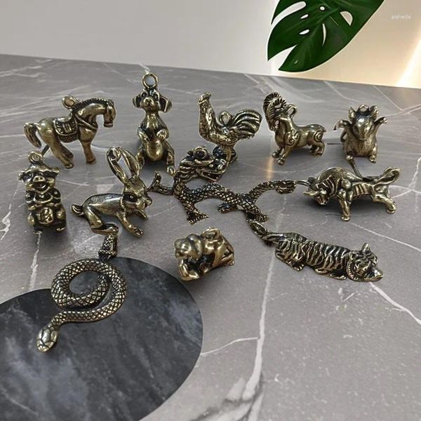 Orecchini da collana impostati in ottone puro zodiaco tono tigre drago serpente cavallo pecore scimmia per cani per cani da ciondolo compleanno