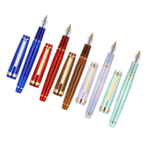 Pens New Jinhao 82 Brunnen Stift Acryl Ink Stift Golden Sliver Clip 0,5 mm F Nibs für Business Office School Supplies schreiben Tintenstifte