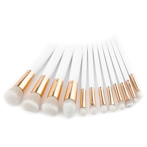 Pincéis de maquiagem Profissional Make Up Set 10/12pcs White Wood Holdre