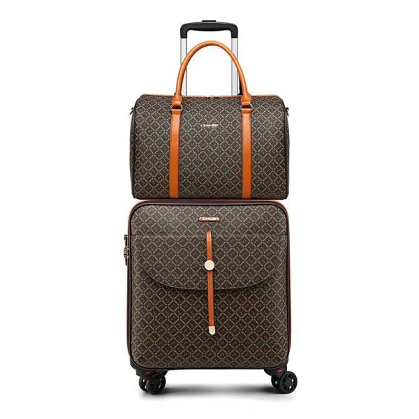 Carry-ons Super Fashion Travel Gagu Gagu PU Leather Brand Trolley Suitcase Boarding Women Men Suitcase Travel Bag del 16/09/24 pollici