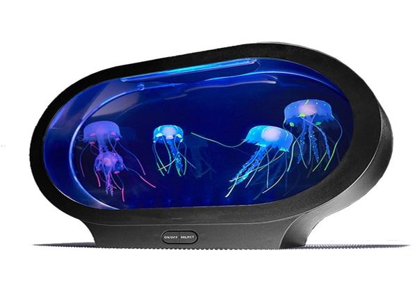 Boaz Jelly Fish Tank Mood LED Colorful Aquarium Ocean Wave Projector Jellyfish Night Light Lava Lample Y2009228851564