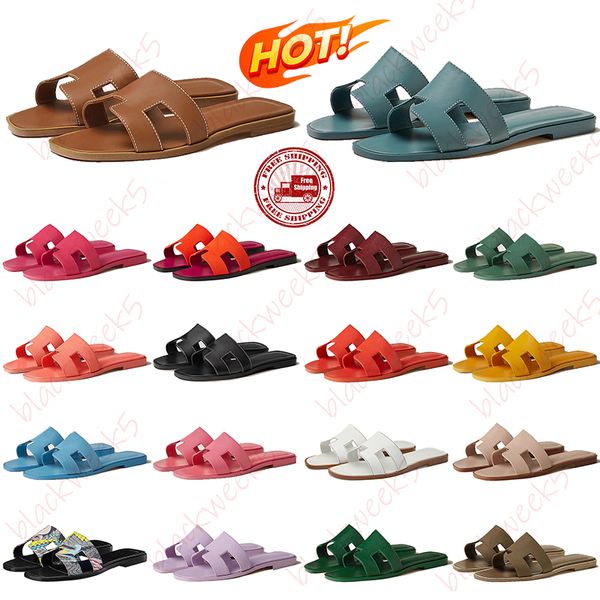 Designer Slifors Slide Classic Flat Summer Beach Lazy Fashion Carriet Big Testa Flip in gomma Flip Slipisti in pelle Scarpe da donna Sandali sexy