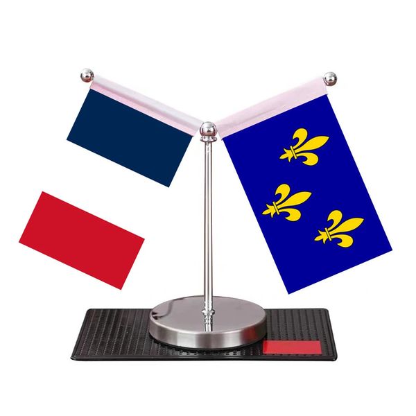 Серебряный цвет водительский флаг набор мини -региональный французский традиционный флажок