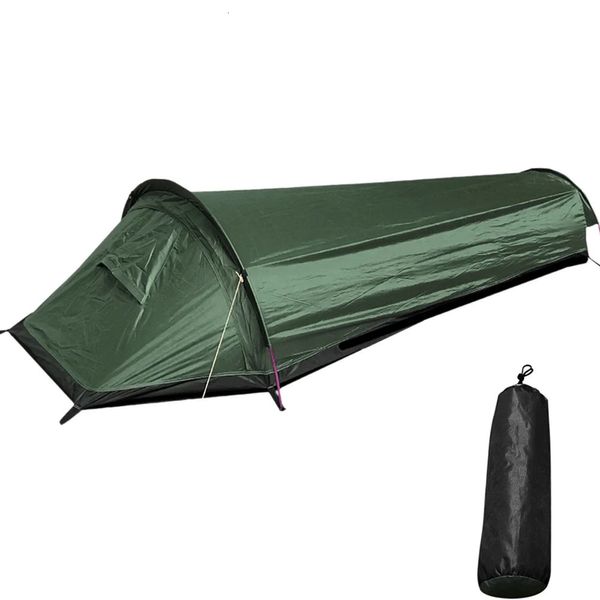 Tenda de mochila, barraca de saco de dormir ao ar livre, tenda leve de uma única pessoa 240419