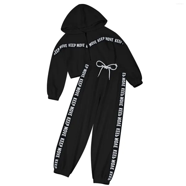 Kleidungssets Kinder Girls Tracksuit Sportanzüge Langarmbuchstaben Print Hoodie Crop Top Hosen Outfit Herbst Teen Kinder Kleidung Kleidung