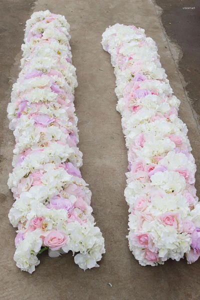 Dekorative Blumen Spr 2024 2 m/PCs Hochzeit kleiner Bogenblumentisch Läufer Wandbühne Hintergrund künstlicher Großhandel