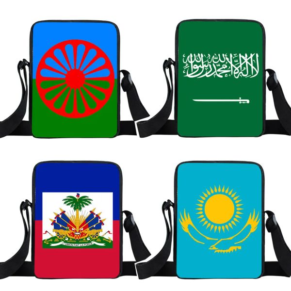 Sacchetti romani gypsy spalla sacca haitian / kazakistan / algerie araba / bandiera dell'Arabia saudita donna borsetta boemia