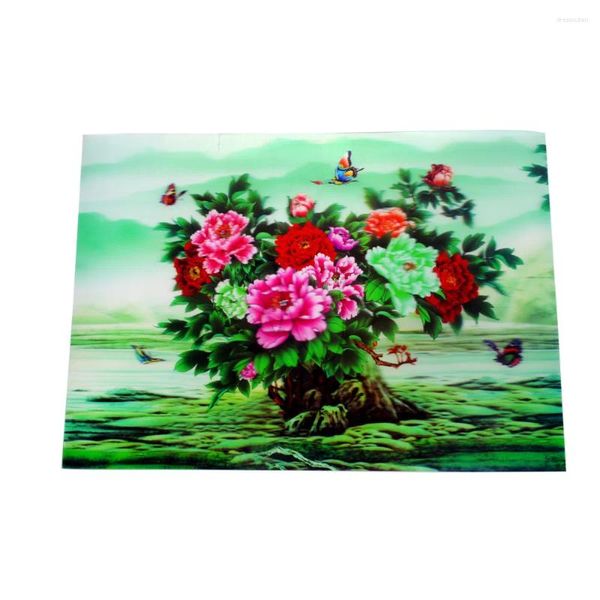 Dekorative Figuren Feng Shui 3D-Effekt Kunststoff Bild Wandhänge Poster-Blumen J2033