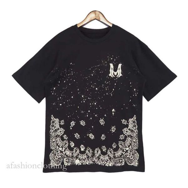 Designer amirir camiseta masculina camisetas letra impressão babysbreath manga curta Men com caju de trituração de flor camarada o-deco