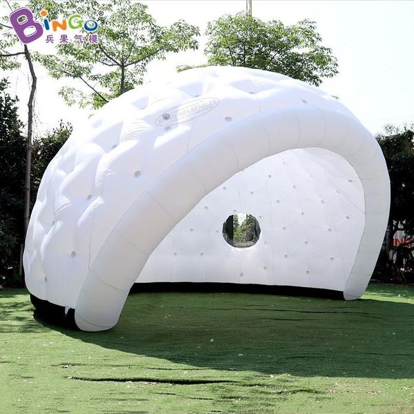 Персонализированные рекламные надувные лодки 10x10x4,5mh (33x33x15ft) Вечеринка поставляет большую белую надувную купольную палатку для украшения Toys Sports