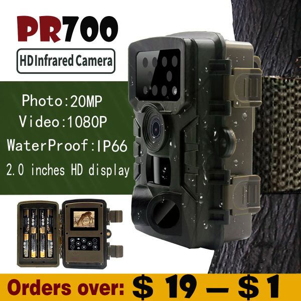 Telecamere PR700 Camera da caccia da caccia 20 MP 1080P INFRARITO INFRARED Night Vision Vision Wildlife Camoching Monitor Tracking Monitor Camera