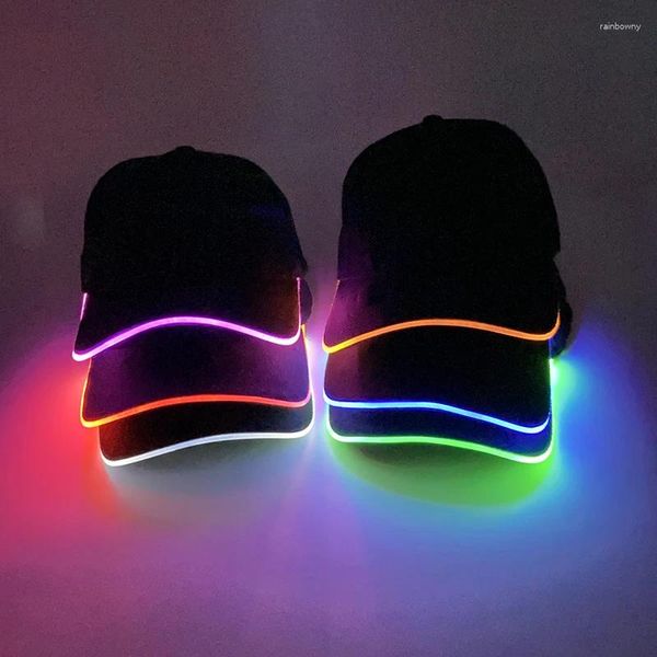 Ball Caps для взрослых шляпы Led Optical Fiber Cap Hip Nightclub Concert Concert Concert Masquerad