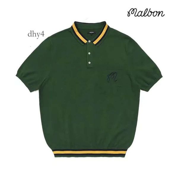 Malbon Golf T-shirts Malbon Golf Golf Men's Golf Short Manga Camiseta Polo de malha de mola/verão Cypress Malbon camise