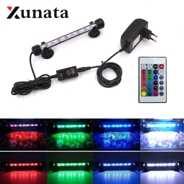 Aquários RGB LED Aquário leve à prova d'água Tanque de peixes Lâmpada submersa submersa submersa 18/28/38/48cm