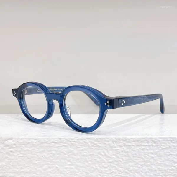 Strame da sole cornici Corby giapponese vere occhiali vintage telaio spesso acetato di design rotondo marchio classico occhiali fatti a mano