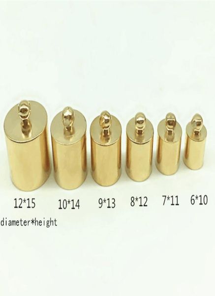 100pcslot 4mm12mm Loch Gold Halskette Leder Nordkappe Quaste Crimp Endanschluss DIY Schmuckfunde Custom Logo7181675