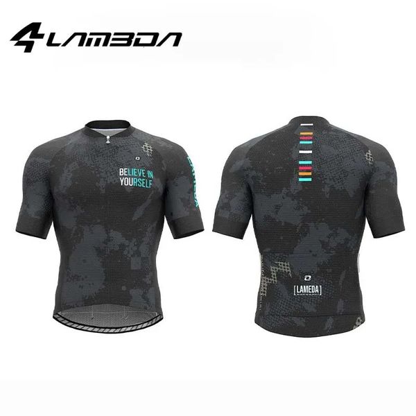 Maglia da ciclismo estivo di lameda per uomini arancione a maniche corte a maniche corte abiti da abbigliamento in bici da strada per abbigliamento sportivo 240410