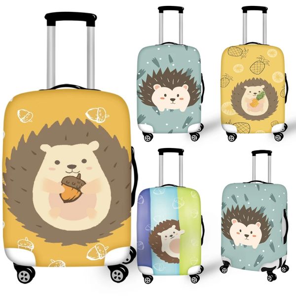 Accessoires Kawaii Cartoon Ananas Hedgehog Kinder Gepäckbeutel Schutzabdeckung wasserdicht dehnbarer Reisekoffer für 1832 Zoll nachdenklich