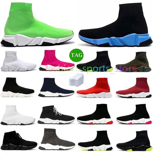 Trainer Geschwindigkeiten 2.0 Schuhe Plattform Sneaker Männer Frauen Tripler S Paris Socken Stiefel All Black White Blue Light Spliver Braun Ruby Graffiti Vintage Luxus Designer V6