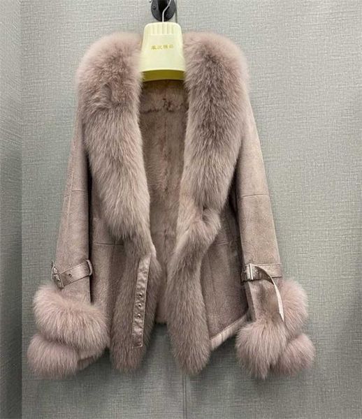 Зимнее настоящее меховое пальто подлинное кожа кролика кожи и меховые куртки с натуральными воротничками.