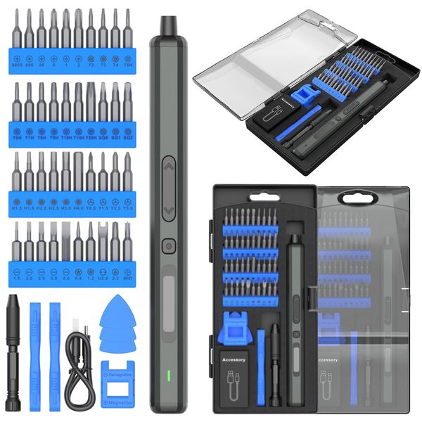 Set di cacciavite elettrico di precisione 53 in 1 Strumento di alimentazione professionale con display LED Magnetica Torx Phillips Bit driver del cacciavite 240409