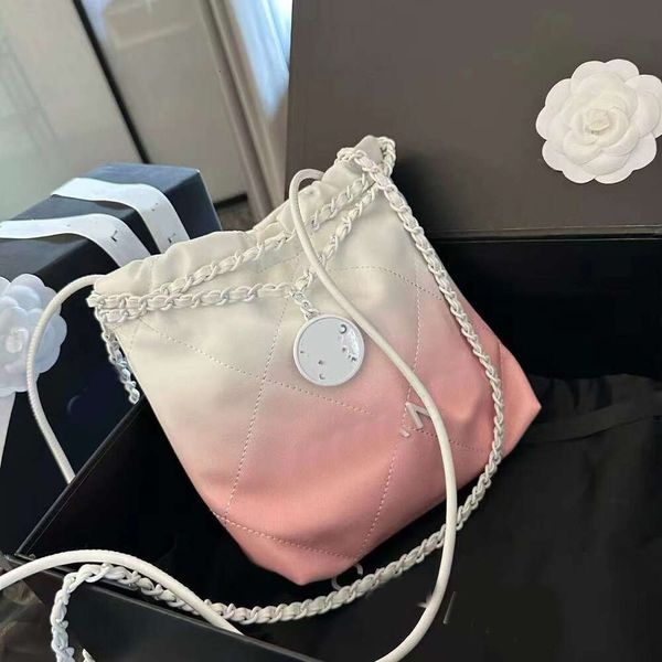 titulares de cartas bolsa crossbody saco chenel gradiente de cerejeira saco de ombro rosa saco de lixo de lixo da moda bolsa de lixo