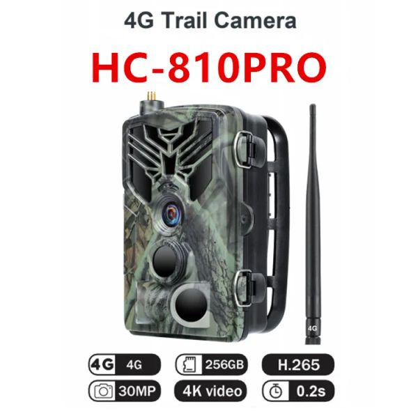 Telecamere HC810PRO 4K Live Fototrappola Suntek Trail Camera Cloud Service App 4G Hunting Camera da caccia 30 MP Vision Night Vision Telecamere