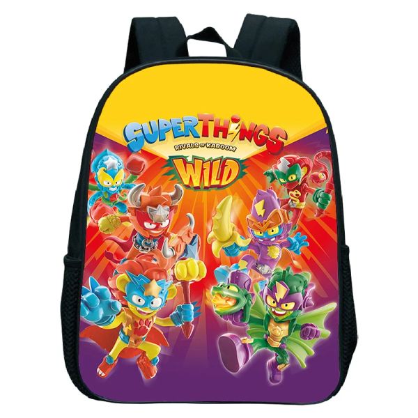 Bolsas Superthing Wild Kid Backpack Garotas Meninas Bolsa de Jardim de Ingarten Sacos Escolares Superzings Toddler Escola Backpack Cartoon Bookbag