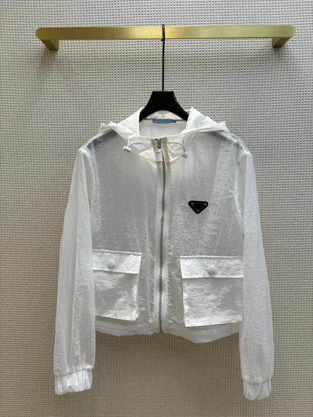 2024 New Fashion Women White Loak Loose Jacke Long Elieve Негабаритный карманная куртка с твердым капюшоном женская повседневная одежда