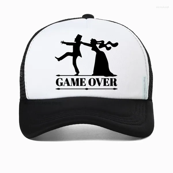 Ball Caps Game Over Bride Groom Bachelor Party Baseball Cap Baseball Funny Men Hat Estate Magh Trucker Cappelli Papà Casquette