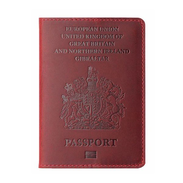 Os titulares gravaram o portador de passaporte de couro genuíno genuíno