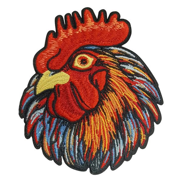 Rooster Cool Sticked Applices Eisen auf Flecken Hüte Kleidungszubehör nähen Stickpatches kostenloser Versand