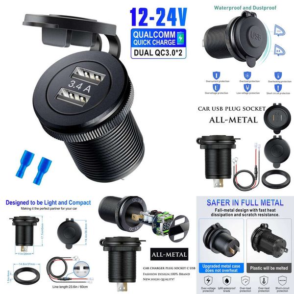 Nuova spina da 12V Tomada USB Automotiva Auto Power Socket 8L A8 R8 A3 A4 A5 QC3.0 Adattatore porta USB per Audi A6 C5 C7 Accessorio