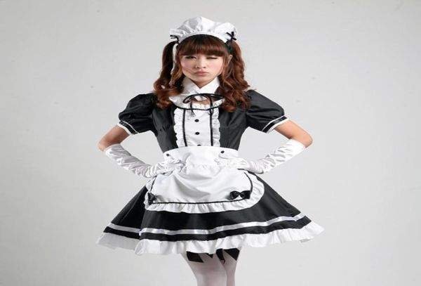 Traje de empregada francesa sexy Francesa doce lolita gótico Anime Cosplay Cosplay Sissy Maid Uniform Plus Tamanho Trajes de Halloween Para Women7408557